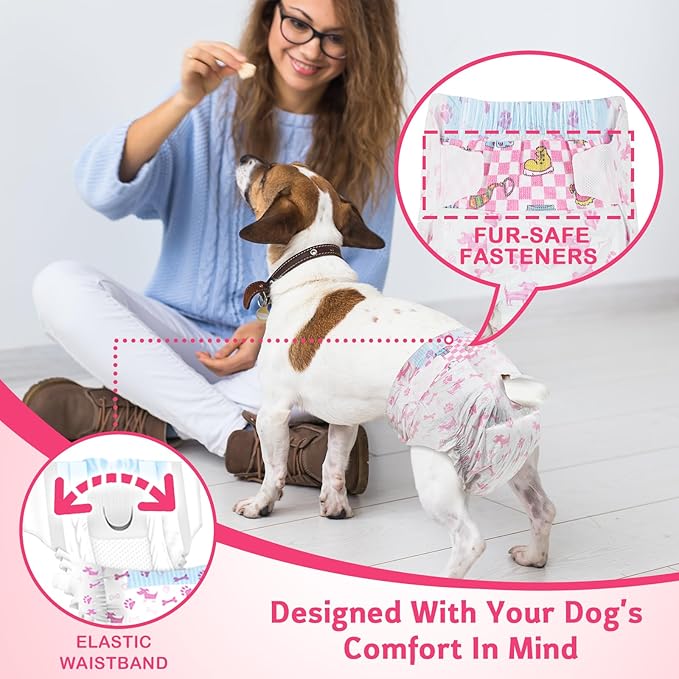 Dono Disposable Pet Diapers for Female Dogs Super Absorbent Soft Heating and Pee Diapers Liners, Including 16 Pcs Puppy Diapers for Dogs and Cats