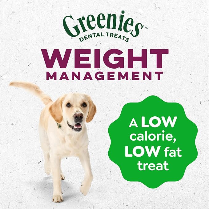 Greenies Veterinarian-Recommended Adult Natural Dental Dog Treats Regular Size, Weight Management Dog Dental Chews, 27 oz. Pack, 27 Count