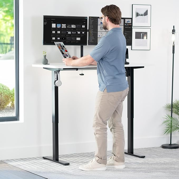 VIVO Universal 55 x 28 inch Solid One-Piece Table Top for Standard and Sit to Stand Height Adjustable Home and Office Desk Frames, White, DESK-TOP55-28W