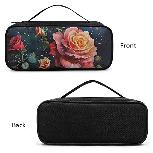 Gomyblomy Portable Stethoscope Case with Extra Room and Handle for Nurse and Doctors, Vintage Roses Print Stethoscope Holder Storage Bag Compatible with Most Stethoscopes