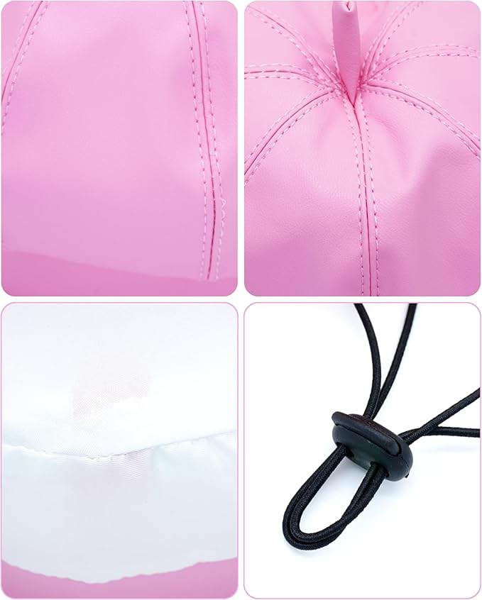 PET SHOW Dog Beret Hat for Small Medium Dogs Cats Party Holiday Headband Cap French Leather Berets with Adjustable Chin Strap Cute Fashion Puppy Hats Pets Costumes Accessories(Pink,M)