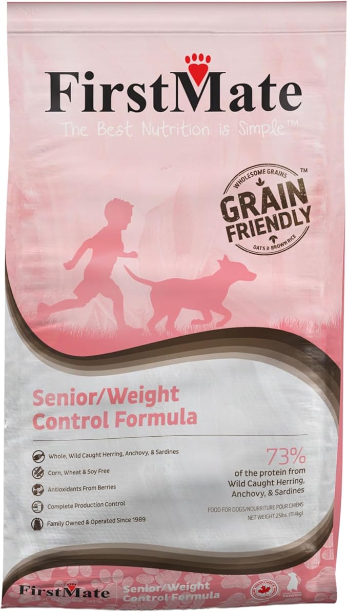 FirstMate Grain Friendly Senior Dog Dry Food, 25 LB