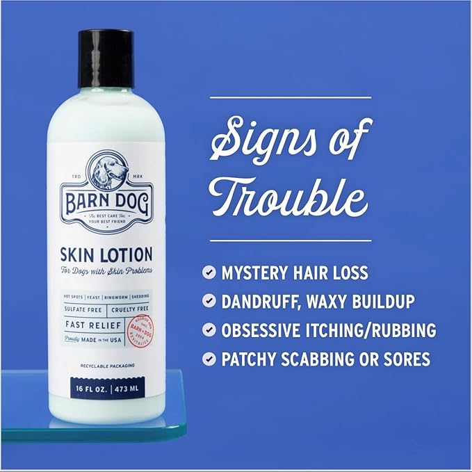 Equiderma Barn Dog Skin Lotion, Topical Solution for Skin Problems, Dog Grooming Supplies, 16 Oz.