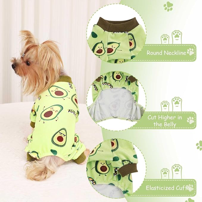 Kosiyi Dog Pajamas Puppy Clothes for Small Dogs Girl Boy, Stretch Fleece Winter Spring Puppy Outfit, Lightweight Velvet Pet Jumpsuit, Pjs, Onesies Doggie Apparel