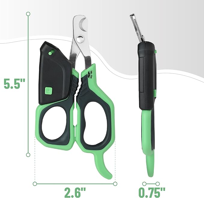 Mr. Pen- Cat Nail Clipper with Adjustable LED Light, Green Cat Nail Trimmer, Cat Claw Clippers, Cat Clippers for Nails, Pet Nail Clippers, Kitten Nail Clipper, Small Dog Nail Clipper Cat Claw Trimmer