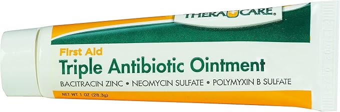 Thera Care Triple Antibiotic Ointment, First Aid, Infection Prevention and Protection, 1.0 oz, Topical Wound Care for Minor Scrapes and Cuts (Pack of 2)
