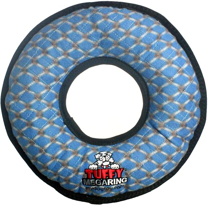TUFFY - World's Tuffest Soft Dog Toy - MEGA -Multiple Layers. Made Durable, Strong & Tough. Interactive Play (Tug, Toss & Fetch). Machine Washable & Floats (Ring Chain Link, Large 2 Pack)