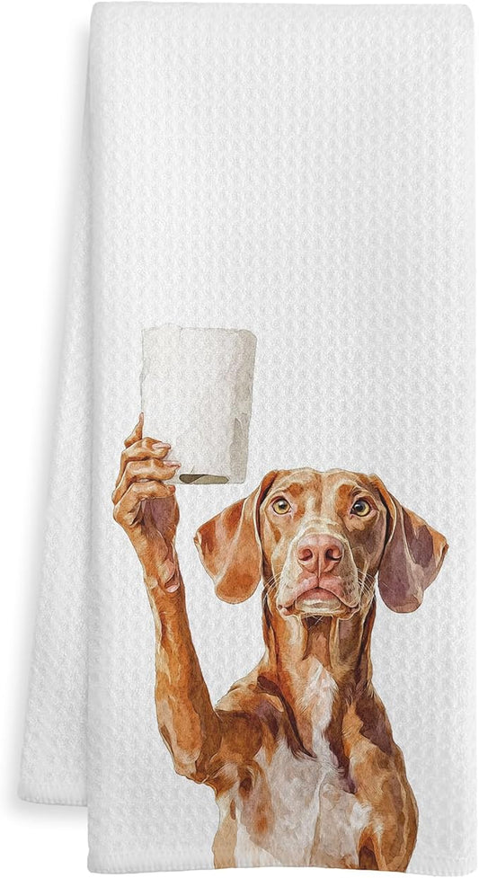Funny Vizsla Gifts Bathroom Hand Towels, Vizsla Dog Lovers Gifts Decorative Hand Towels for Kids Guest Bathroom Washroom Half Bath, 16X24 Inch