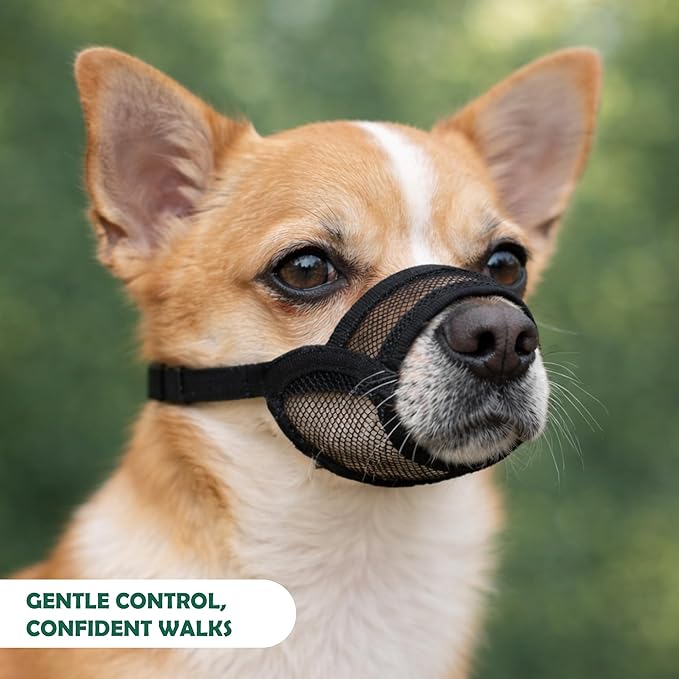 Dog Muzzle for Small Dogs - Soft Air Mesh Small Dog Muzzle | Perfect for Barking and Biting Prevention | Puppy Mussels for Grooming Allows Panting & Drinking