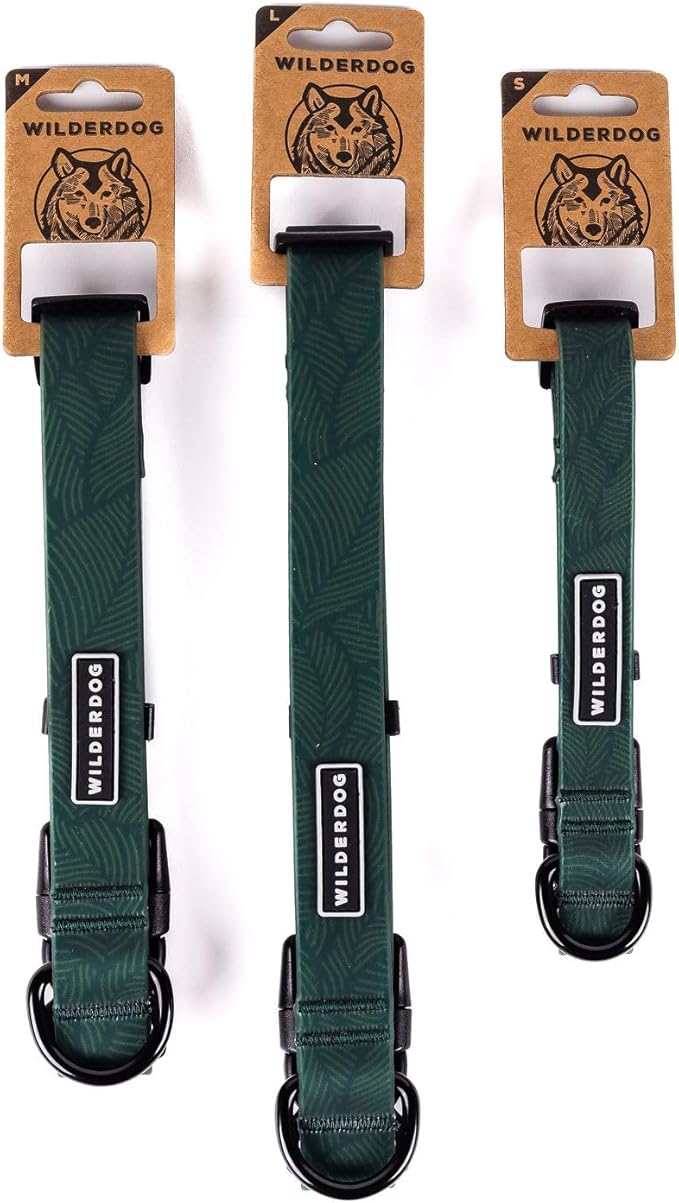 Wilderdog Waterproof Dog Collar - Repels Water & Dirt - Large 17"-24" - Cedar