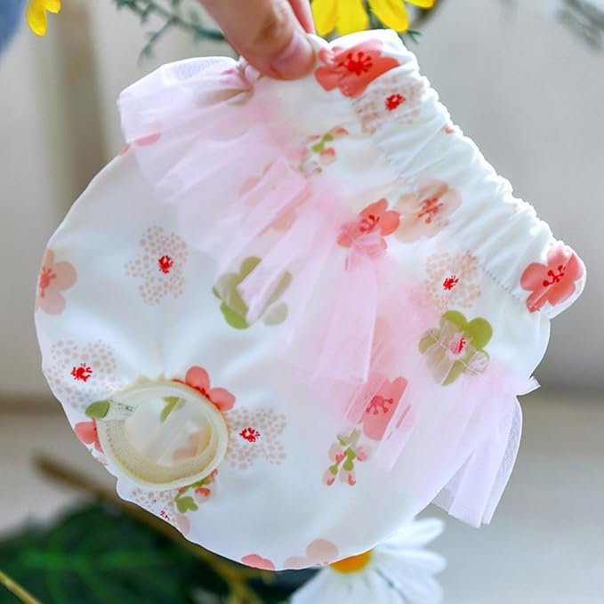 Dog Reusable Diapers Female Comfortable Reusable Dog Diapers for Girl Dog Diapers for Heat Dog Period Panties Girl Dog Diapers Washable Puppy Diapers Breathable Pet Physiological Pants Pink Flower XS