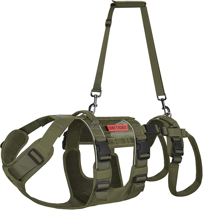 OneTigris Breathable Dog Lift Harness for Medium Sized Dogs, Dog Sing for Large Dogs Hind Leg Support, Hip Support Brace Front Leg Vrace (Green, Medium)