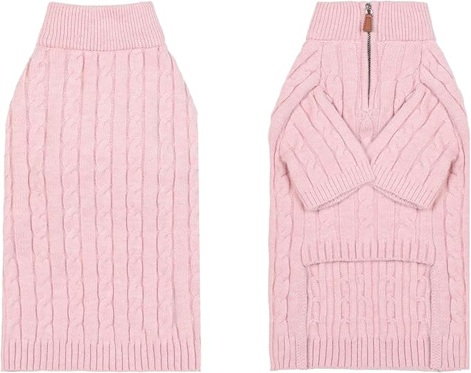 Small/Medium Dog Sweater, Warm Dog Winter Coat w/Sleeves, Comfortable High Neck Premium Dog Clothes for Golden Retriever-Best for Holidays, Daily Walks XXL Pink