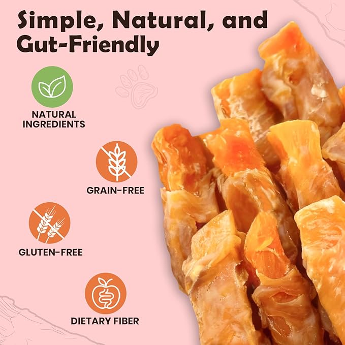 Sweet Potato Dog Treats with Chicken 10.6oz – Soft Chewy Training Treats for for Small, Medium & Large Breeds, Easy to Digest, Rawhide-Free Healthy Snacks