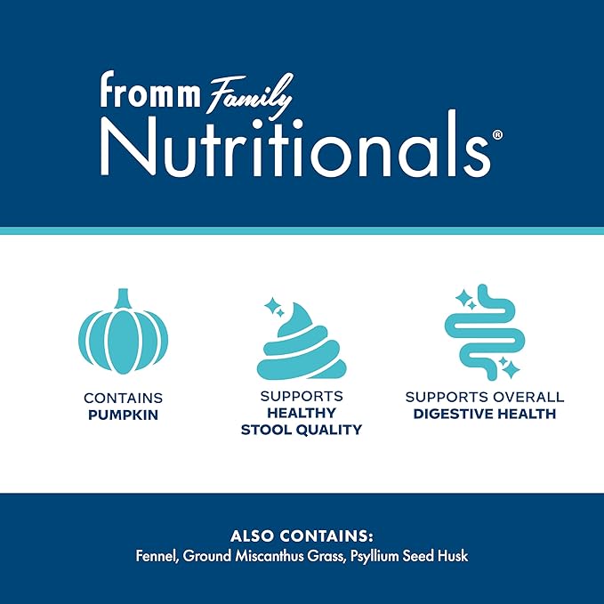 Fromm Family Nutritionals Digestive Functional Dog Treats - Premium Dog Treats to Support Digestive Issues, Upset Stomachs, & Diarrhea - Contains Pumpkin - Pack of (3) 6 oz Bags