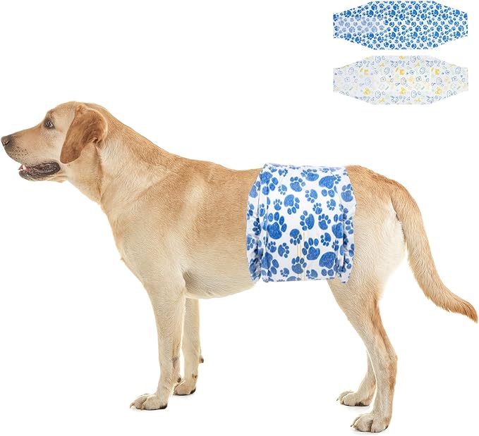 Dono Dog Diapers Male Disposable Male Dog Wraps 40ct Doggie Diapers Wetness Indicator Leak-Proof Dog Belly Wraps, Rapid-Dry Gel Technology Puppy Diapers for Excitable Urination Incontinence, Large
