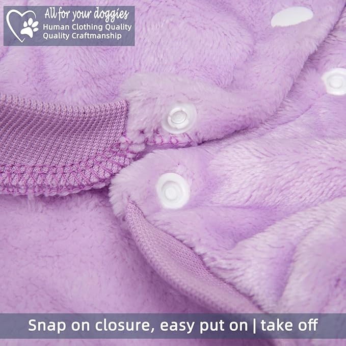 FabriCastle Dog Hoodie Sweater for Small Dogs Boy and Girl, Dog Clothes XS XXS Puppy Sweatshirt, Pet Outfit, Cat Clothing Super Soft Warm Snap On Closure (Light Purple, Medium)