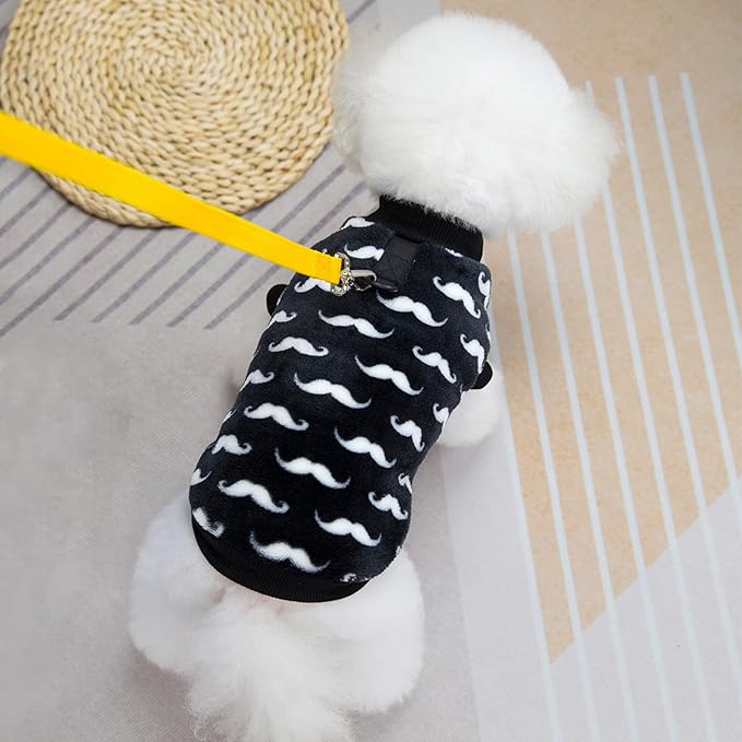 Pet Pullover Dog Sweater Cute Winter Puppy Clothes for Small Dogs Cats Warm Dog Knitwear Outfits Doggy Knitted Clothing with D-Ring, 2 Pack, Black White, X-Large