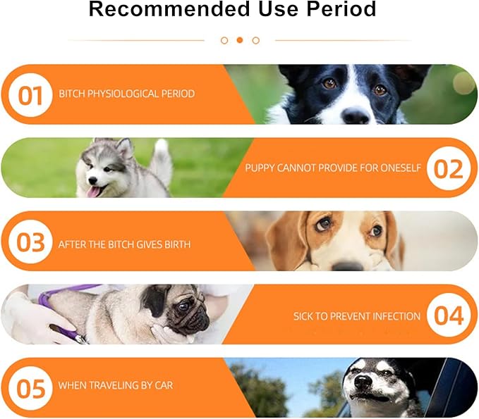 HDKUW Female Dog Diaper, Cute Washable Sanitary Pantie Reusable Puppy Sanitary Pants Pet Underwear Diapers Jumpsuits for Dogs Girl in Heat Period Wolf XL