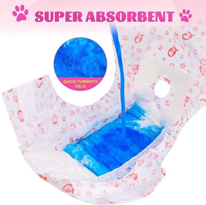 XPCARE 40 Count Disposable Female Dog Diapers, Super Absorbent, Leak Proof, Dog Diapers,Dog Period Diaper Female, for Incontinence, Estrus Female Dogs (X-Small)