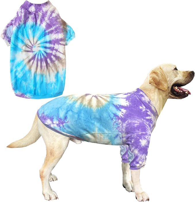 Dog Cotton Colorful Purple T-Shirts Soft and Stretchy Dog Shirt Pajamas Pets Clothes for Large Dogs(XL Purple)