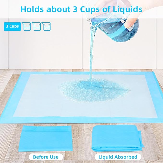 FluffyDream Super Absorbent Waterproof Dog and Puppy Pet Training Pad, Housebreaking Pet Pad,Blue (30"X36"(100PCS))