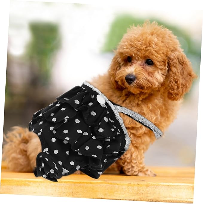 SUPVOX 1pc Dog Physiological Pants Breathable Menstrual Diaper for Female Dogs Washable and Reusable Prevents Leaks and Mating for Monthly Cycle Black