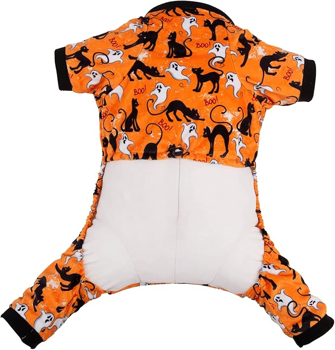 CuteBone Soft & Stretchy Halloween Dog Pajamas - Cozy Pet Jammies Breathable Jumpsuit for Small Dogs - All-Season Comfy Outfit Easy-On Pullover Design - Keeps Pets Warm & Comfortable P173M