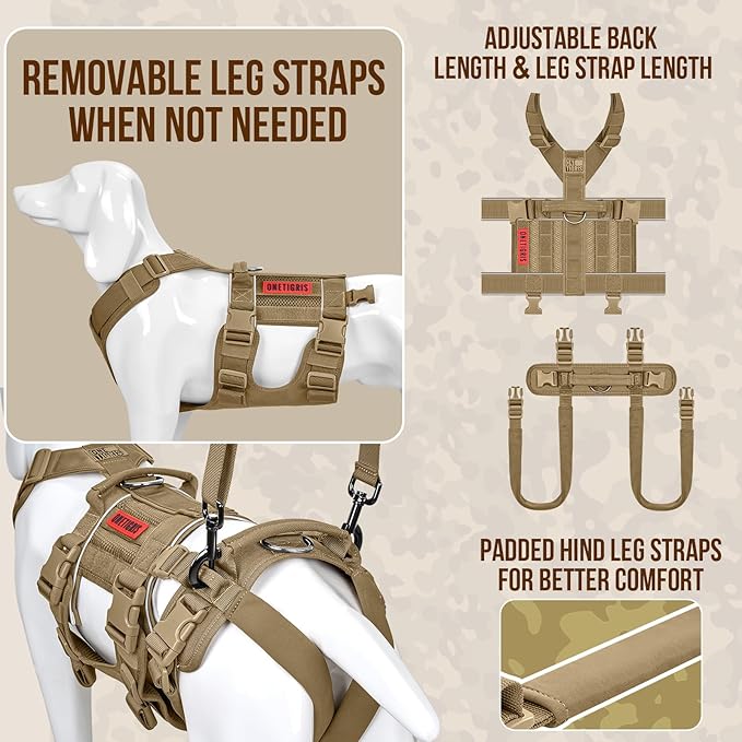 OneTigris Breathable Dog Lift Harness for Large Medium Sized Dogs, Dog Sing for Large Dogs Hind Leg Support, Dog Hip Support Brace Front Leg Vrace