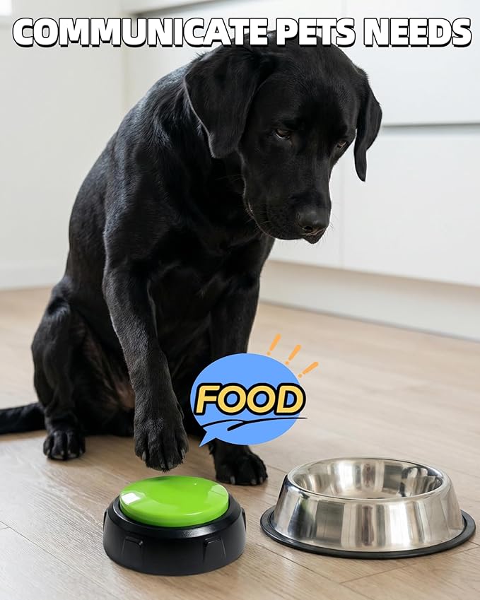 Dog Buttons for Communication, Recordable Button for Dog Starter Training, 30-Second Clear Speech Recording Pet Talking Buttons, Classroom Buzzer for Teachers(Green, Colour)
