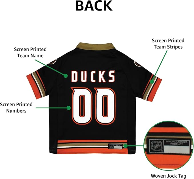 Pets First NHL Anaheim Ducks Jersey for Dogs & Cats, X-Small. - Let Your Pet Be A Real NHL Fan!