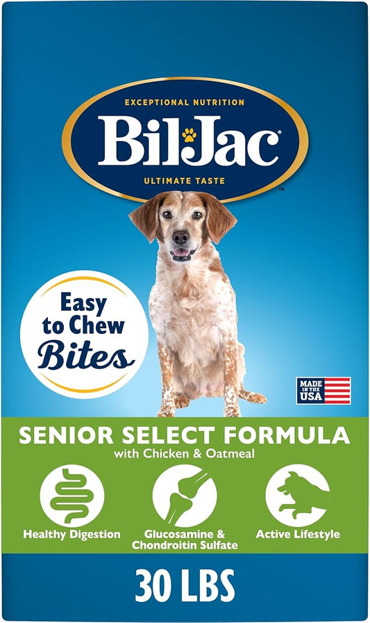 Bil-Jac Senior Select Dry Dog Food, Chicken & Oatmeal Recipe, 30 lb