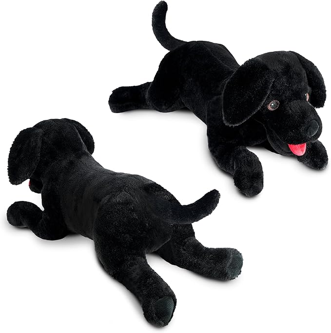 LotFancy Dog Stuffed Animal, 26 inch Black Lab Plush Dog, Realistic Stuffed Dog, Puppy Plush Toy for Kids