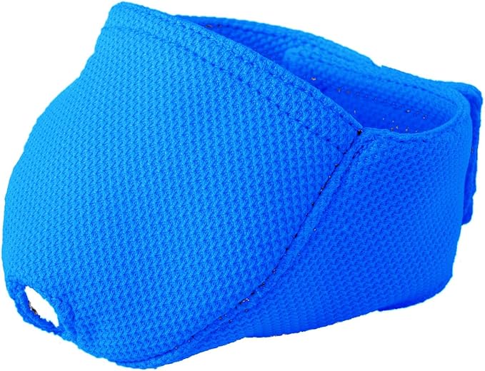 Cat Muzzle with Soft Flexible Fabric, Cat Mask Mouth Guard Muzzle for Prevent Biting Chewing Grooming, Anti Scratch (L,Blue)