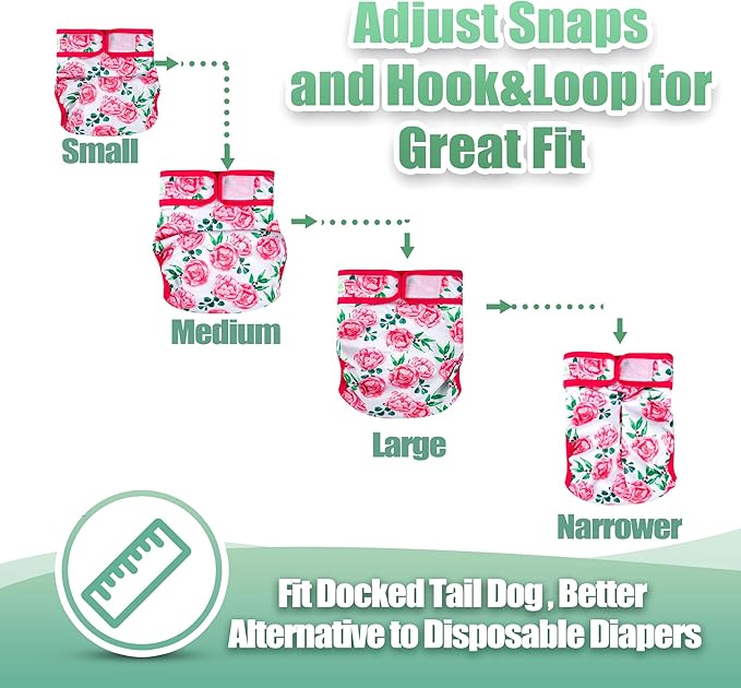 wegreeco Frenchie Dog Diapers Female No Tail Hole,Washable Pet French Puppy Bulldog Diapers Female for Period Heat,Reusable Doggy Doggie Dog Diapers （Ocean of Flowers Small）