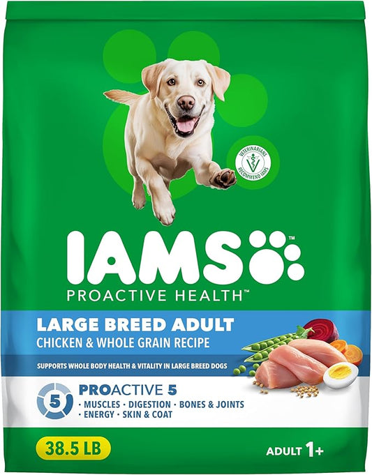 IAMS Proactive Health Large Breed Adult Dry Dog Food with Real Chicken, 38.5 lb. Bag