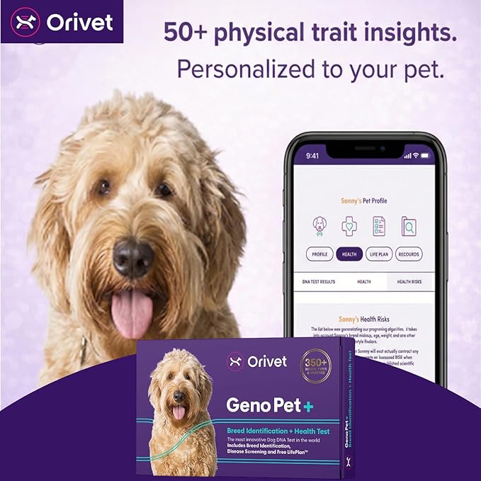 ORIVET Dog DNA Test Kit – Comprehensive Dog DNA Test Kit for 365+ Breed Identification & 330+ Health Markers | At Home Dog DNA Kit with Canine Genetic Testing & Life Plan Genopet Plus