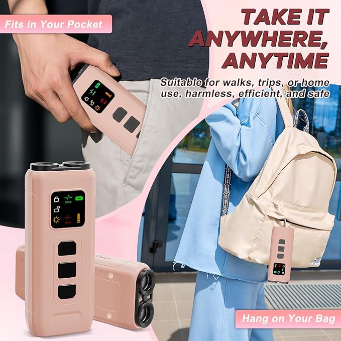 Ultrasonic Dog Bark Deterrent & Anti-Barking Training Device, 3 Modes to Stop Dog Barking, Handheld Tool, Safe, Rechargeable, Compact and Portable, Suitable for Indoor/Outdoor Use(Pink)