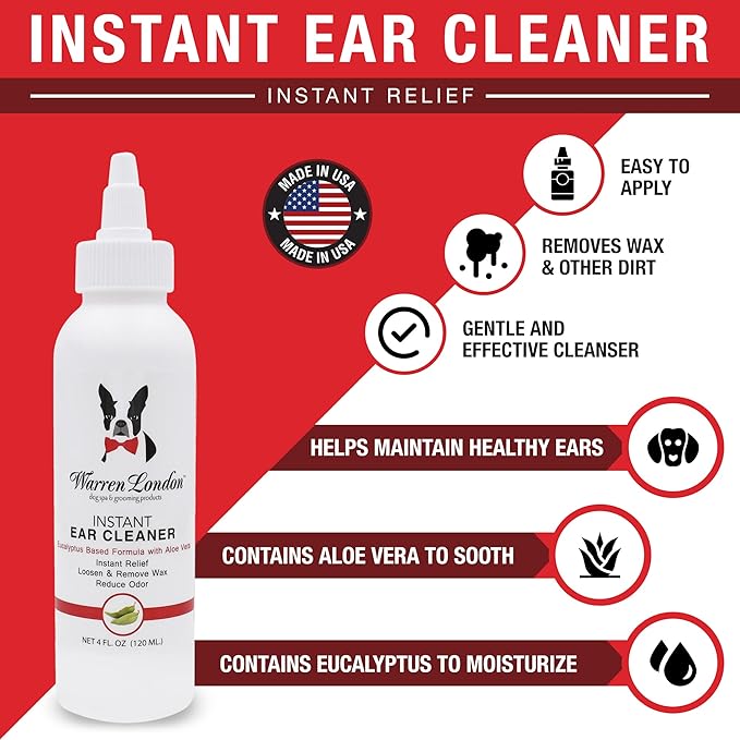Warren London Puppy Gift Box - Complete Puppy Care Set - Includes Hydrating Butter, 2-in-1 Shampoo, Cologne, Grooming Bath Brush, Ear Cleaner and Nail File for New Pet Owners