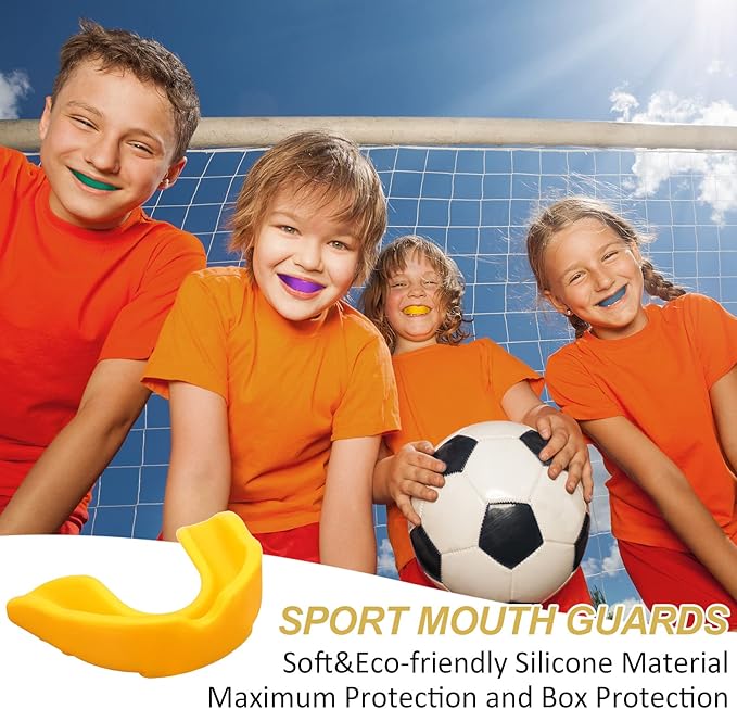 BBTO 6 Pcs Youth Kids Mouth Guard for Sports, Boys Girls Mouth Guard with Case, Mouthguard for Wrestling Boxing Basketball Hockey Football