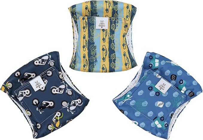 CuteBone Dog Diapers Male Belly Bands 3 Pack for Male Dogs Reusable Puppy Wraps
