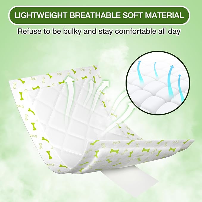 Dog Diaper Liners 100Pcs, Disposable Diapers Inserts for Male & Female Dogs, Booster Pads Fit Reusable Dog Belly Bands, Male Wraps and Period Diapers, Super Absorbent Leakproof Regular