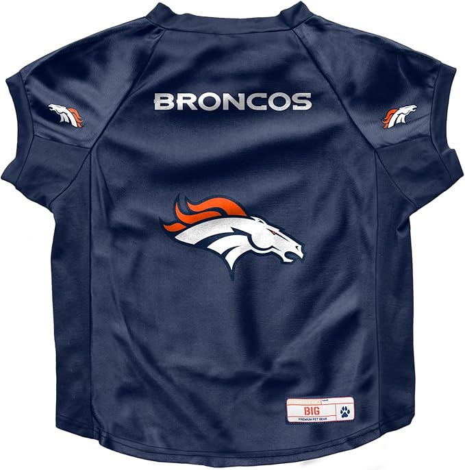 Littlearth NFL Denver Broncos Stretch Pet Jersey, Team Color, Big Dog
