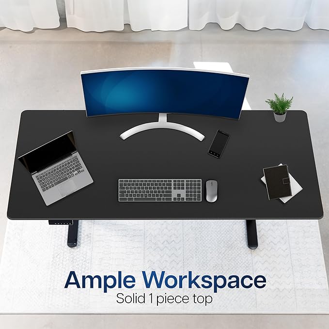 VIVO Universal 71 x 30 inch Solid One-Piece Table Top for Standard and Sit to Stand Height Adjustable Home and Office Desk Frames, Black, DESK-TOP71B