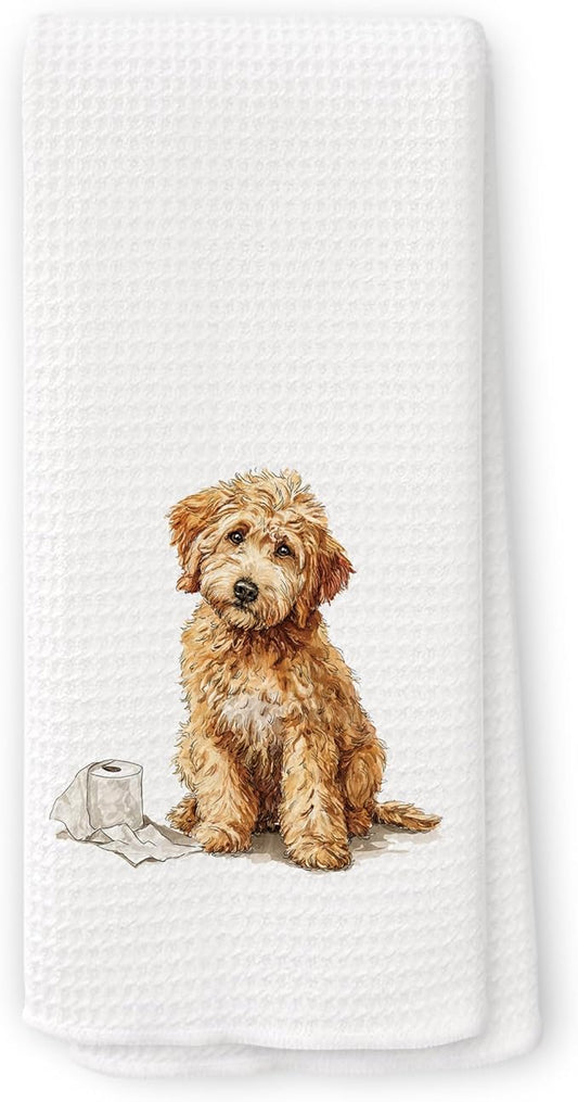 Funny Goldendoodle Gifts Bathroom Hand Towels, Dog Bathroom Decor, Gifts for Goldendoodle Lovers Dish Tea Towels, Kids Bath Room Washroom Toilet Decorative Hand Towel 16x24 Inch