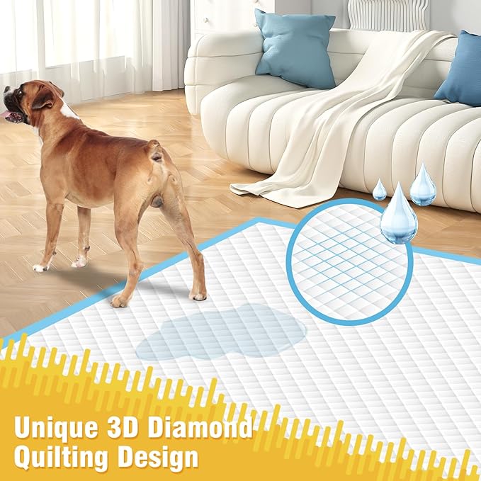 Extra Large Doggie Pee Pad, 30”x30” Thicken Dog Pee Pads, 60 Count XL Doggy Pads Leak-Proof, Super Absorbent Puppy Pee Pads for Dogs, Soft Training Pet Pads for Dogs Cats Rabbits