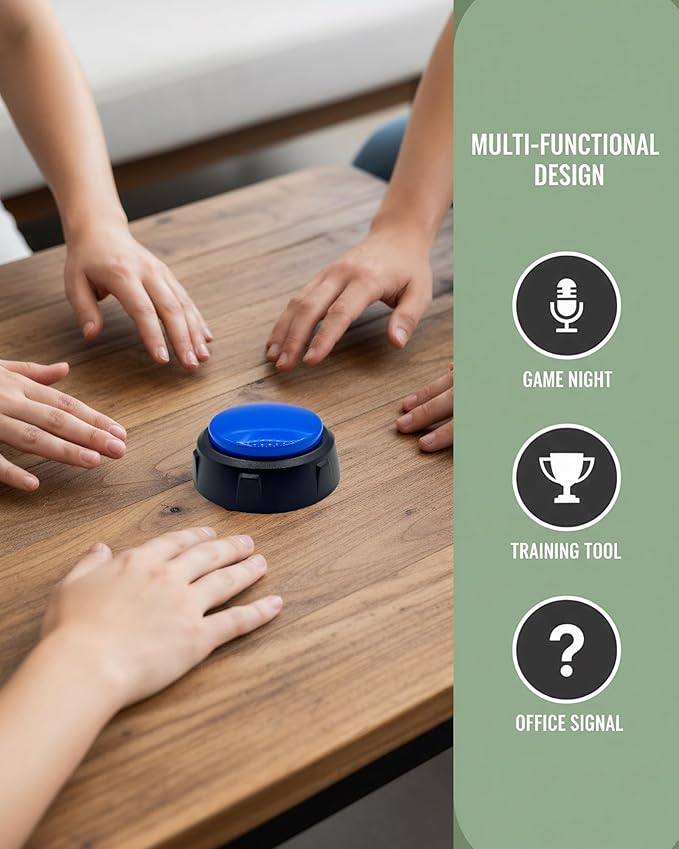 Blue Dog Buttons for Communication, Recordable Training Button for Smart Pets, 30-Second Clear Recording Speech Button for Puppy Potty Training & Mealtime Signals, Durable ABS