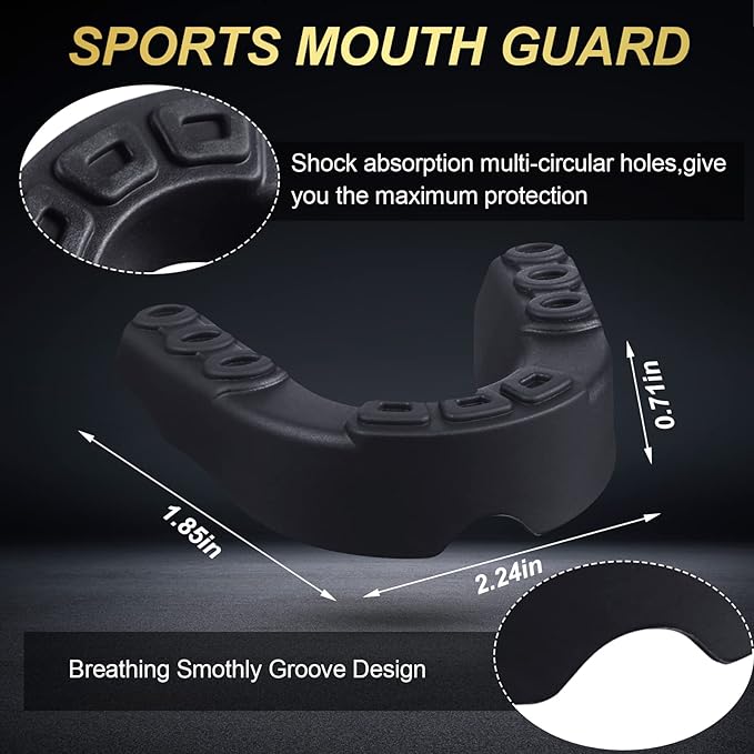 BBTO 6 Pcs Youth Kids Mouth Guard for Sports, Boys Girls Mouth Guard with Case, Mouthguard for Wrestling Boxing Basketball Hockey Football