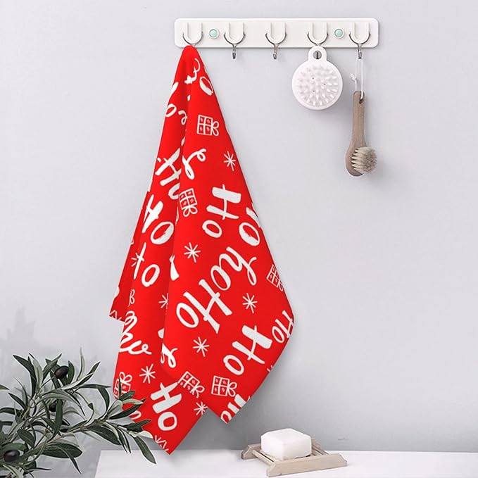 Christmas Red Snowflakes Ho Hand Towels for Bathroom Set of 2 Bath Hand Towels Soft Absorbent Decorative Hand Towel for Bathroom Kitchen Yoga Home Decor 14 x 28 in