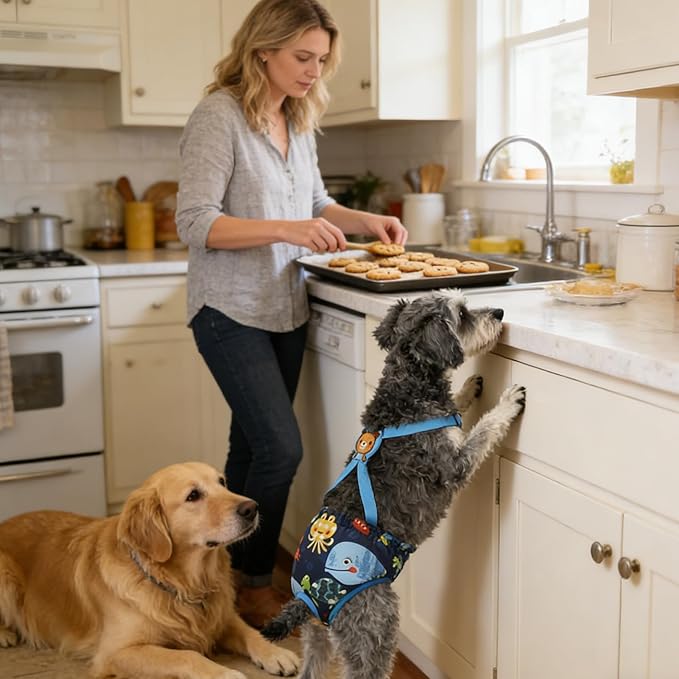 Dog Diaper Female,Washable Female Wraps with Suspender - Reusable Dog Panties | for Home Apartment Indoor Outdoor Travel Car Crate Kennel Yard Park Beach Camping